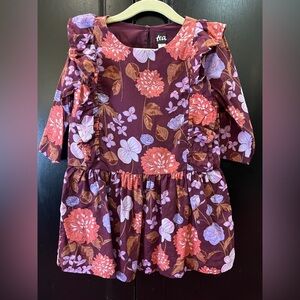 Tea Collection Ruffle Sleeve Dress - Fleurs de France Size 4